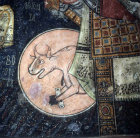 The Ox, symbol of St Luke, twelfth century, monastery church of  Eski Gumus, near Nigde, Cappadocia, Turkey